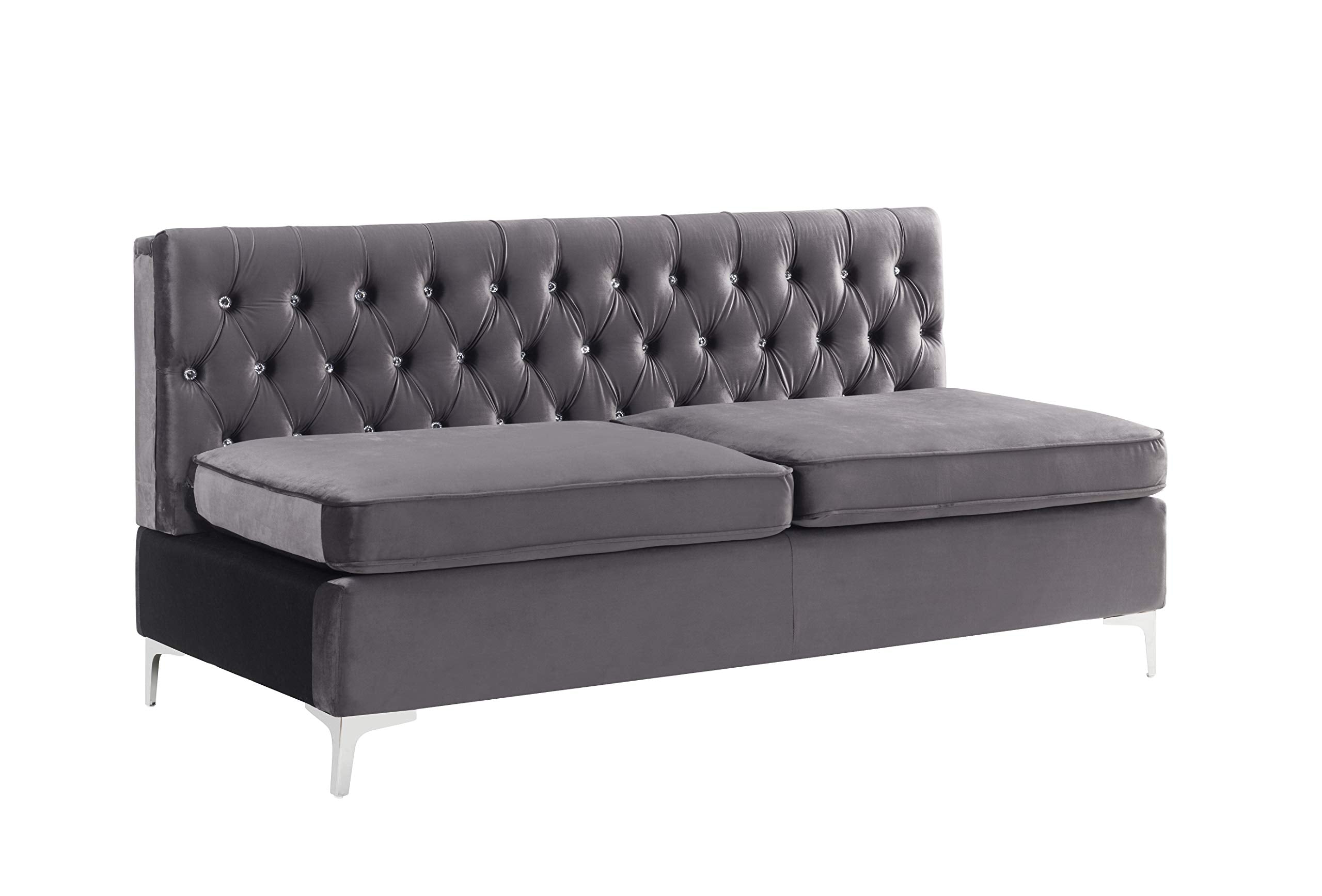 Acme Furniture Jaszira Sectional, Gray Velvet