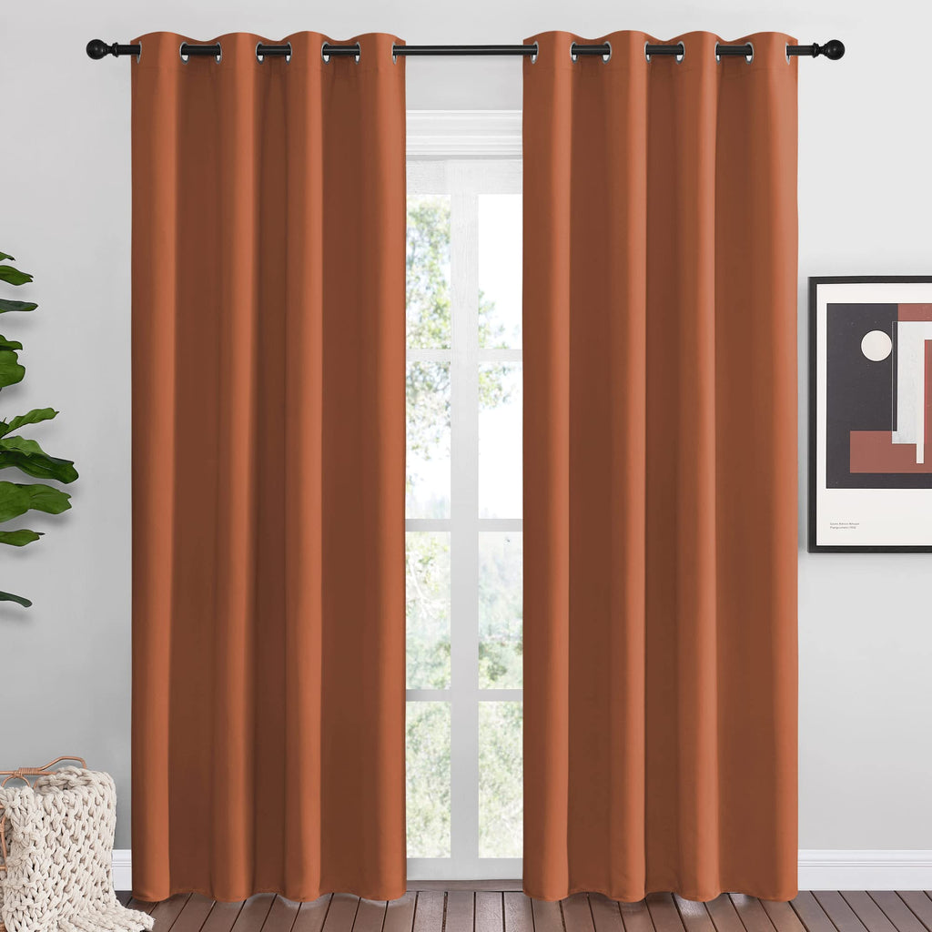 NICETOWN Halloween Insulated Curtains Blackout Draperies - Triple Weave Microfiber Home Thermal Insulated Solid Ring Top Blackou
