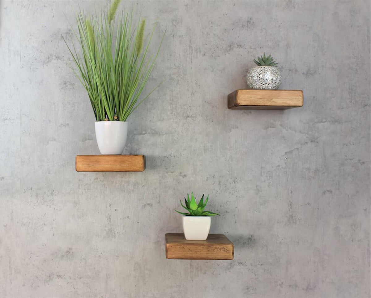 TreeEdge Arts Floating Shelf | Wood Floating Shelf | Square Wood Shelf | Wall Mount Shelf | Small Wood Shelf I Wood Wall Decor I