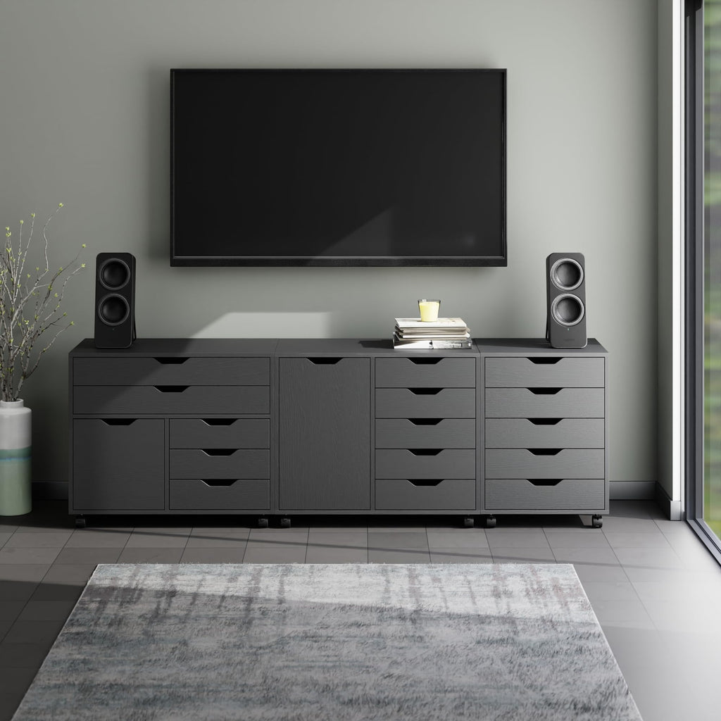 Winsome Wood Halifax 3-Pc Storage Cabinet Set, Black