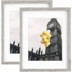 BSRHOME 8x10 Picture Frame Distressed Gray 2 Pack, Display Pictures 5x7 with Mat or 8x10 Without Mat, Multi Photo Frames Collage