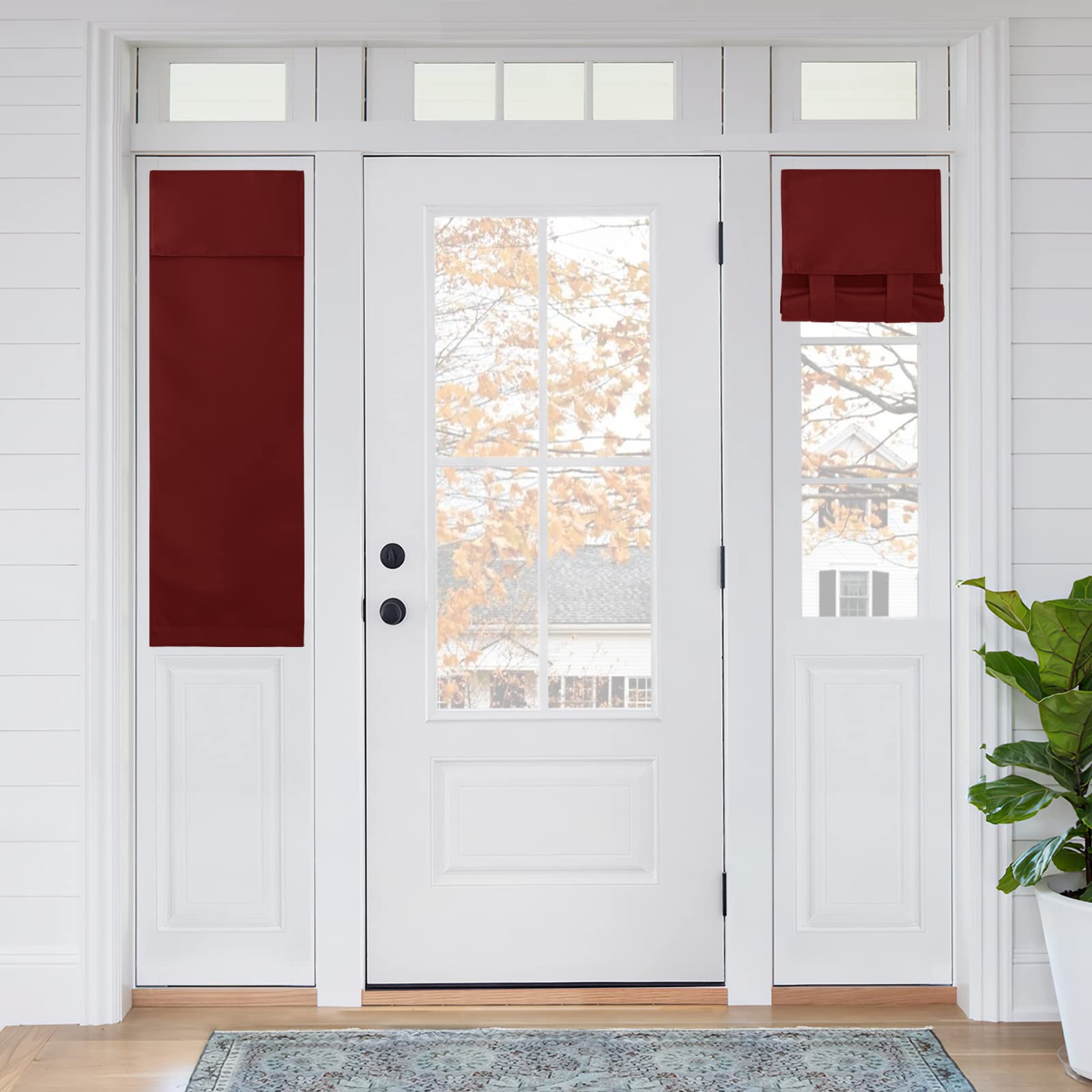 Ryb Home 2 Panels Sidelight Door Curtains For Front Door, Privacy Half Door Window Curtains Thermal Insulate Covering For Patio