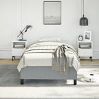 vidaXL Twin XL Size Bed Frame with Plywood Slats, Platform Bed Frame, Fabric Upholstered Mattress Foundation, No Box Spring Needed & Easy Assembly, Light Gray, Without Mattress