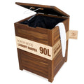 Laundry Hamper & Basket with Lid, Handles, Acacia Wood, Brown, 90L, 23.5 lb