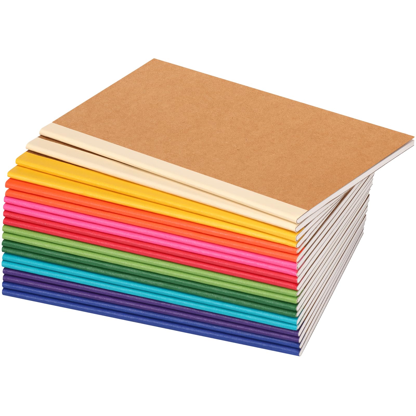 Labuk 20Pcs Notebooks Bulk, A5 Kraft Lined Journals Bulk, Rainbow Composition Journal, 12 Colors 60 Pages For Journaling, Writin