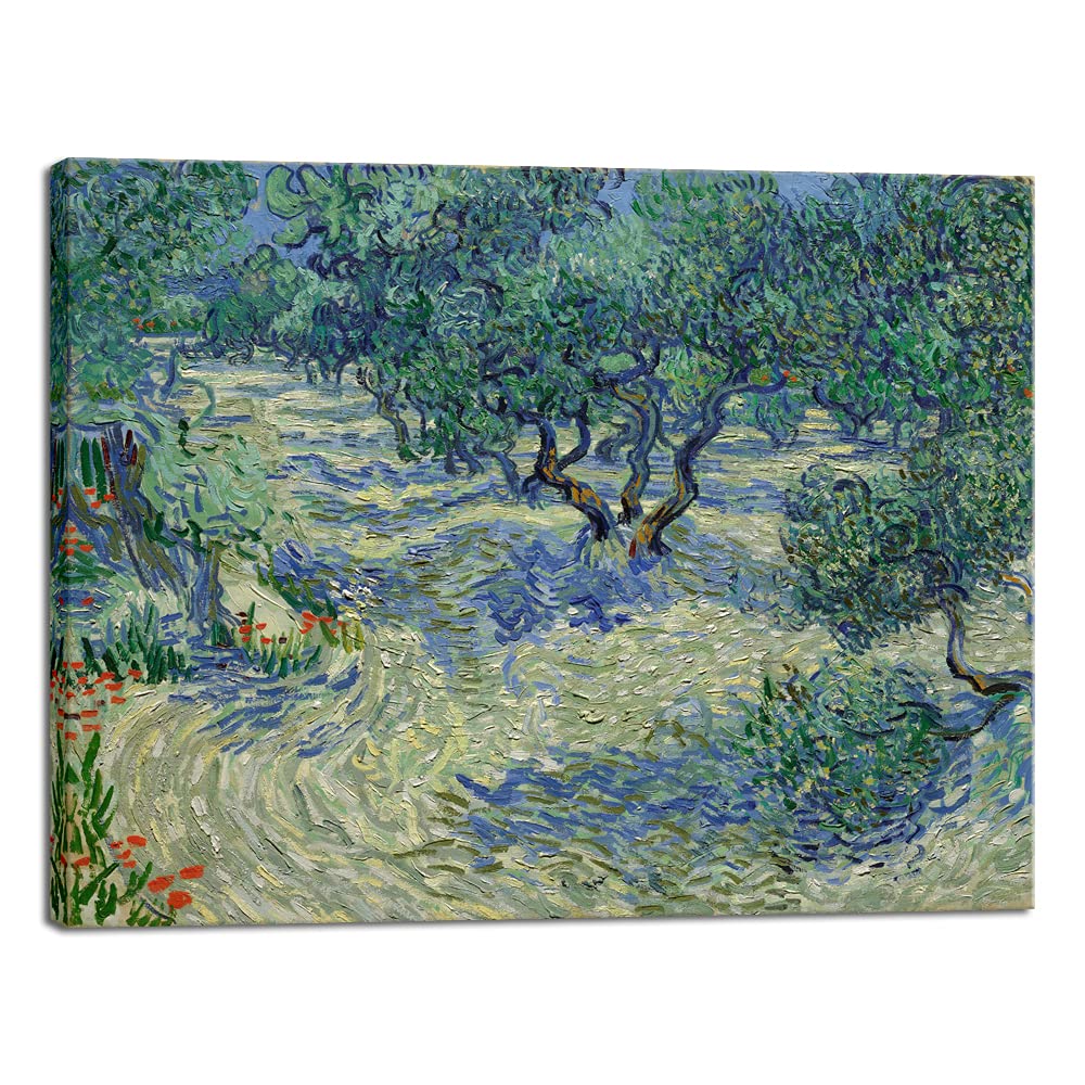 Wieco Art Olive Grove Canvas Print of Vincent Van Gogh Wall Art Paintings Reproduction Field Pictures Artwork for Living Room Wa