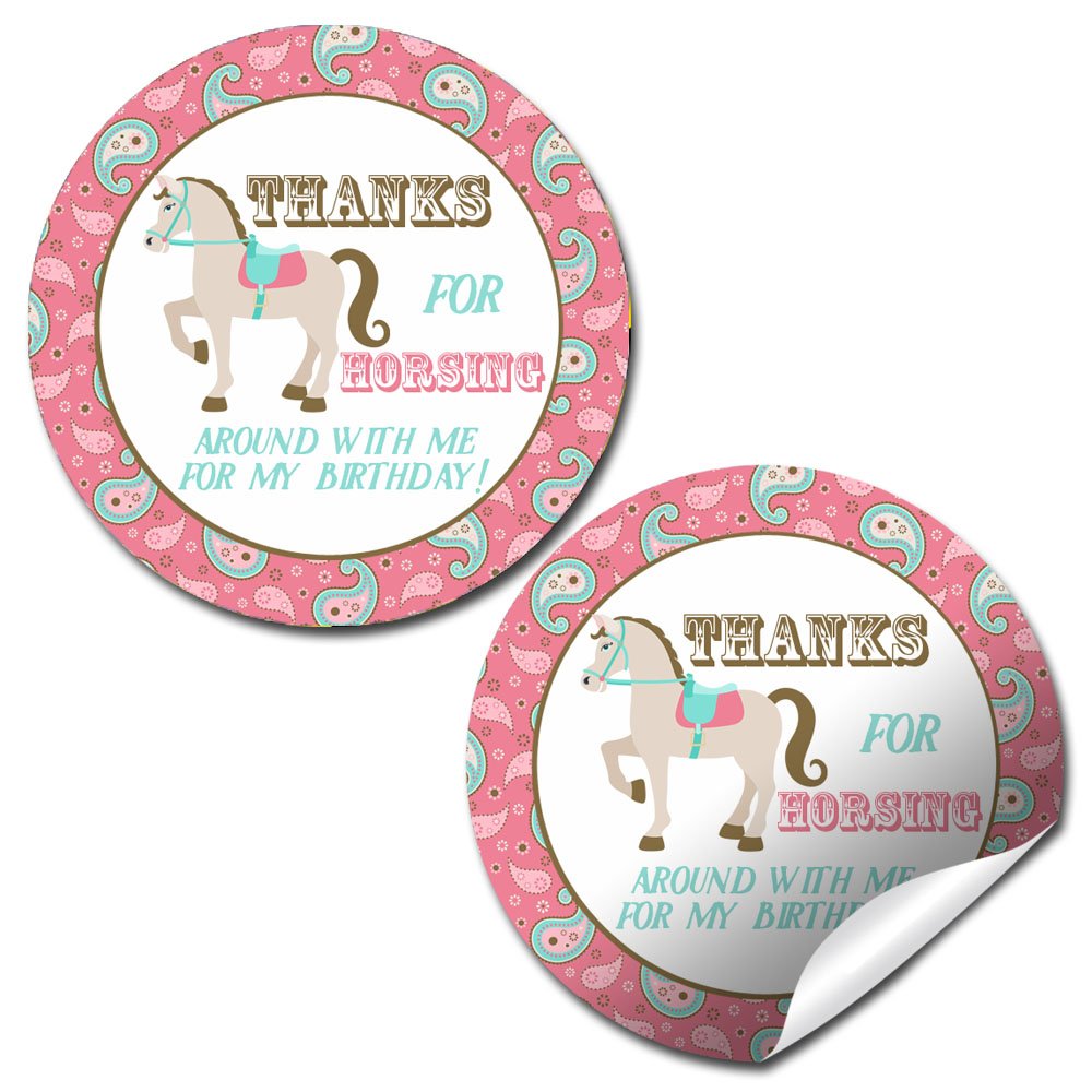 Horse Back Riding Park Birthday Party Sticker Labels, 40 2' Party Circle Stickers By Amandacreation, Great For Party Favors, En