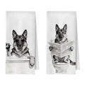 BlissfulAbon German Shepherd Bathroom Decor Set  Funny German Shepherd Gifts Waffle Hand Towels for Bathroom Decor, Dog Bathroo