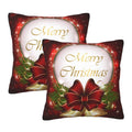Christmas Tree Bell Throw Pillow Covers 20X20 Set Of 2 Xmas Gifts Holly Decorative Pillowcase Cushion Covers Soft Velvet Pillow