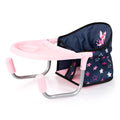 Bayer Design Doll Table Seat for 18 in Dolls - Navy, Hot Pink, Stars, Foldable Dining Chair with Tray