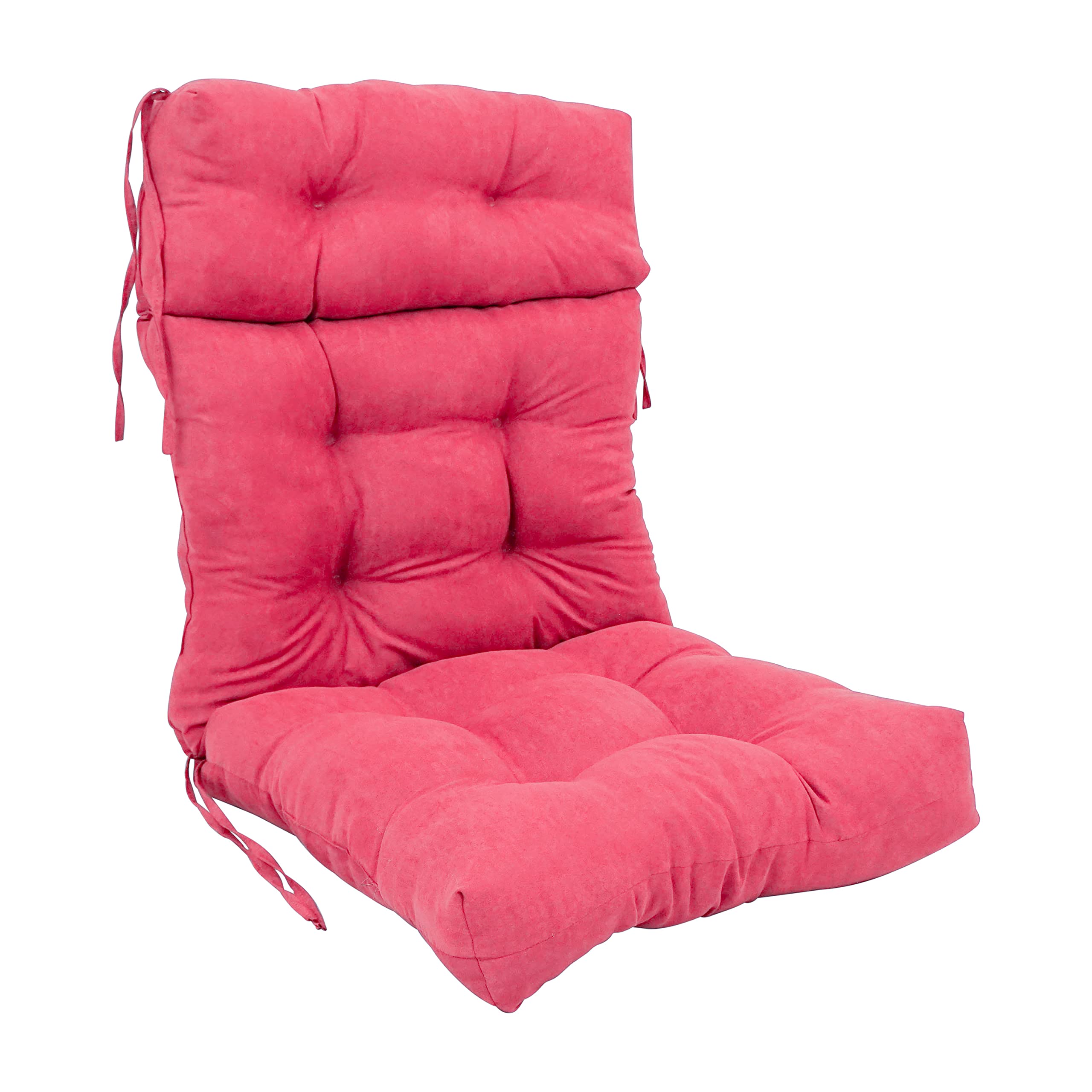 Blazing Needles 20 42-inch Microsuede Seat/Back Tufted Chair Cushion, 20 x 42, Bery Berry