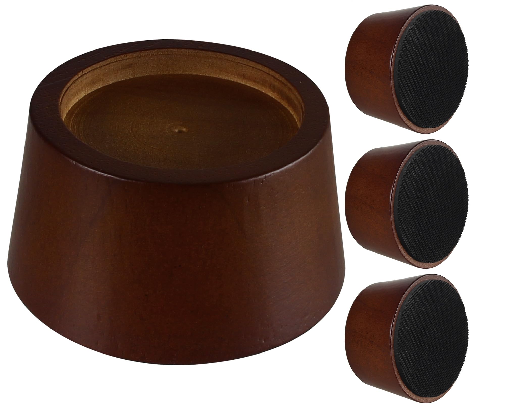 Wood Bed Furniture Risers Blocks - 2 Inch Set Of 4 Bed Risers, Heavy Duty Solid Wood Round Risers Support 8000 Lbs, Sofa Riser W