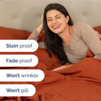 Extra Deep Pocket King Sheets - 4 Piece Breathable & Cooling Bed Sheets - Hotel Luxury Bed Sheet Set - Soft, Wrinkle Free & Comfy - Easily Fits Extra Deep Mattresses - Deep Pocket Terracotta Sheets
