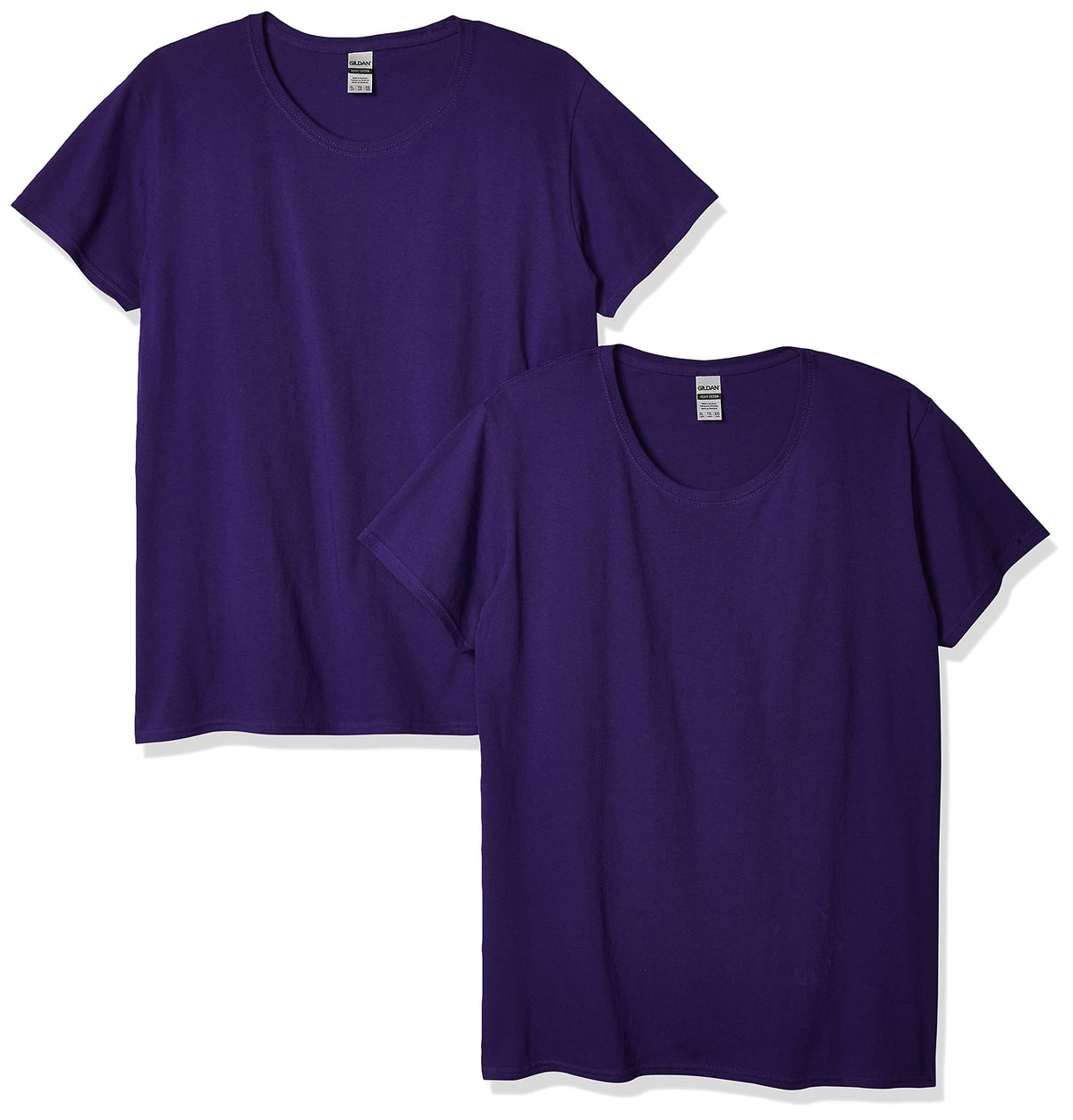 Gildan Womens Heavy Cotton Adult T-Shirt, 2-Pack, Purple, X-Large