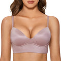 Dobreva Womens Push Up Wireless Bra Padded T Shirt Bras No Underwire Plunge Sea Fog 34D