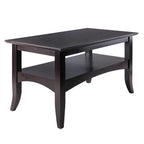 Ergode Wood Camden Coffee Table - Sophisticated Style, Durable Solid Wood, Spacious Surface & Lower Shelf for Storage, Coffee Finish, Easy Assembly.