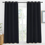 NICETOWN Halloween Black Blackout Curtain 86 inch Length, W55 x L86 Inch, 8 Grommets Top, 1 Piece, Thermal Insulated Modern Wind