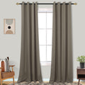 Mrs.Naturall Taupe Grommet Blackout Curtains for Bedroom 52x96 Inches Long