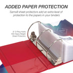 Samsill Durable 6 Inch Binder, Made In The Usa, Locking D Ring Binder, Customizable Clear View Cover, Red, 2 Pack, Each Holds 12