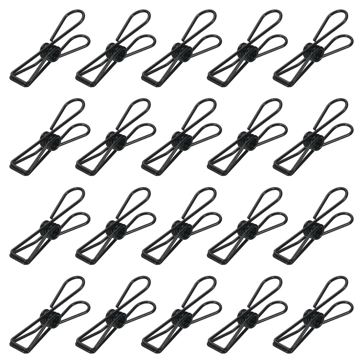 Meccanixity 100 Pieces Metal Wire Hollow Out Clips 32Mm Cute Mini Binder Paper Clip Black For Clothes Bill Paper Office Supplies