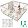 ZEEBABA Baby Playpen with Mat, 47x47inch Playpen, Playpen for Babies and Toddlers, Small Baby Play Pens, Large Playpen for Toddl
