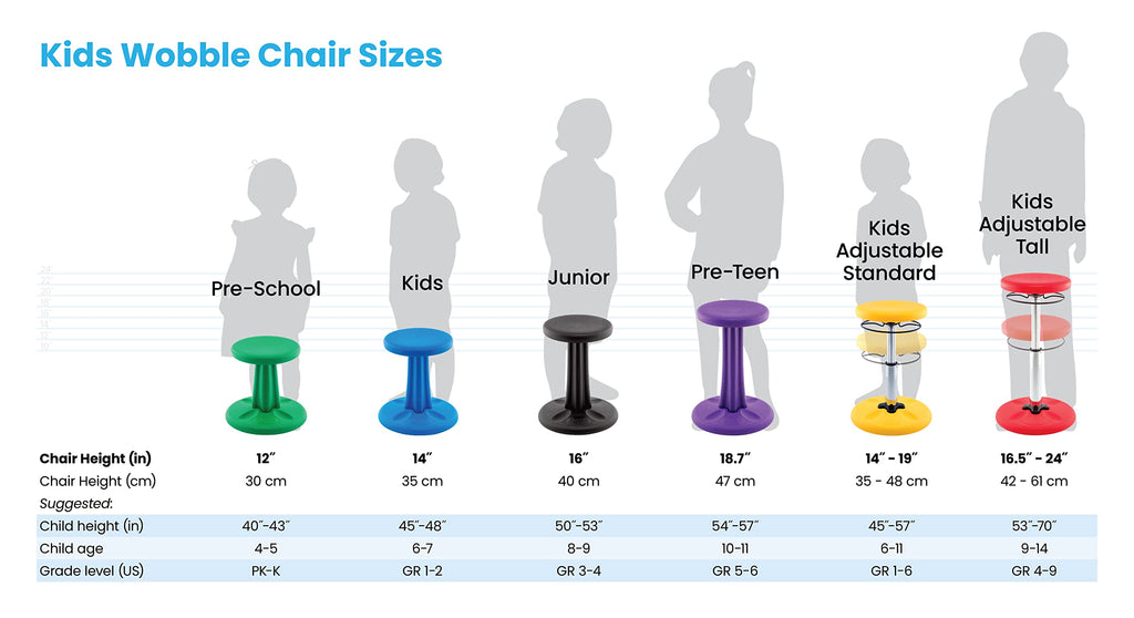 KORE Design Wobble Stool Chair, Girls + Boys Kid Desk Stools, Ergonomic Small Office Chairs, Flexible Seating for Active Kids, ADD/ADHD, Classroom, School, Home, Preschool (12in), Age 4-5 yrs, Purple