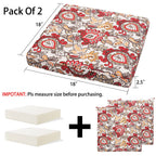 Magpie Fabrics Patio Square Chair Cushions 18'X18'X2.5' With Ties, 2 Pack, Waterproof Weather Resistant Indoor/Outdoor Univer