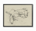 Stupell Industries Dog Napping Pet Animal Drawing Black Framed Wall Art, 11 x 14, Design by Artist Ethan Harper