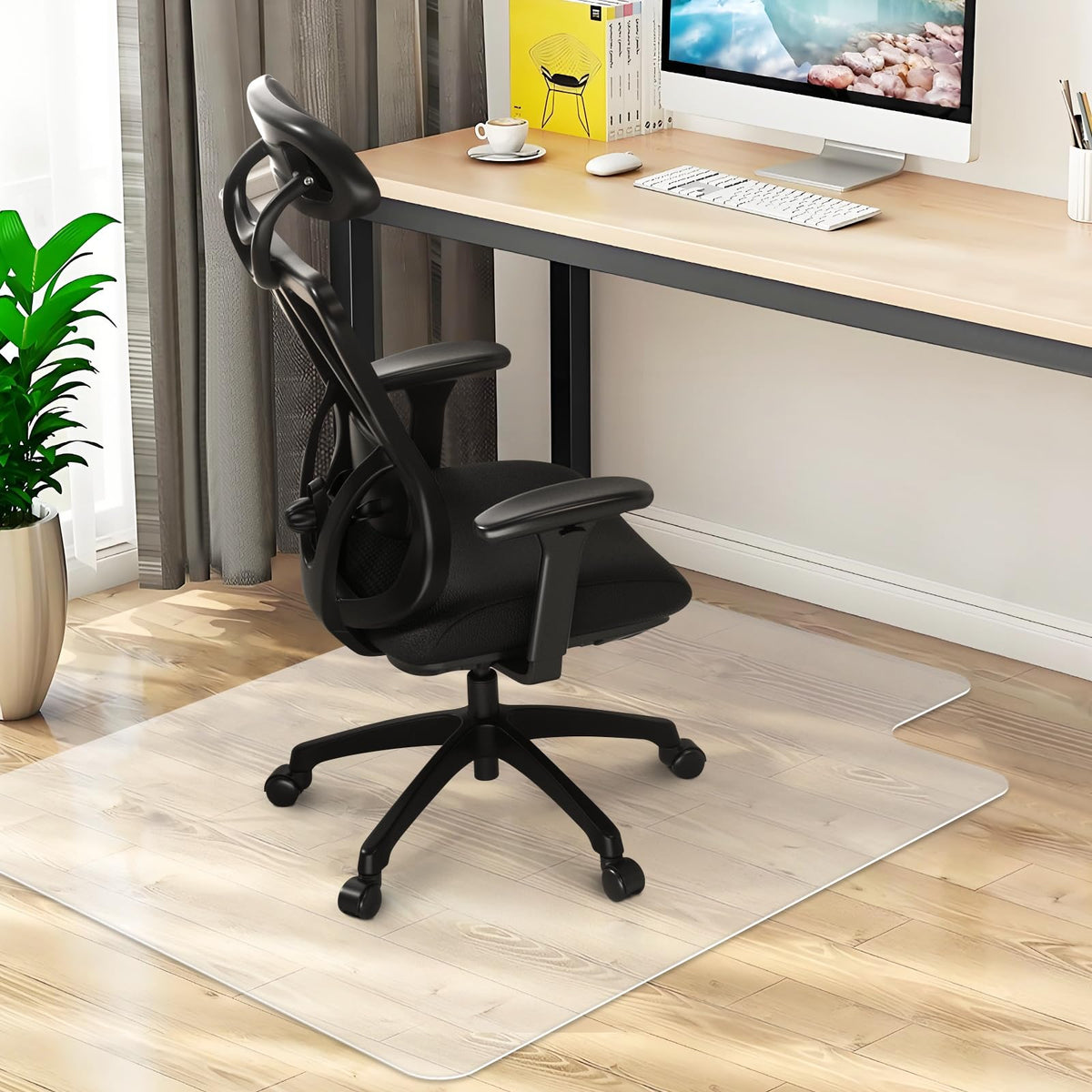 Office Chair Mat For Hard Wood Floors 36'X47' Heavy Duty Floor Protector Easy Clean (2Pcs)