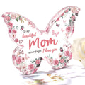 Eletorot Birthday Gifts for Mom: Butterfly-Shaped Acrylic Keepsake Mom Gifts from Daughter Son, Unique Mom Birthday Gifts, 5x3.8