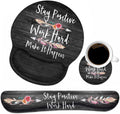 Keyboard Wrist Rest And Mouse Pad Wrist Support Set With Coasters, Stay Positive Work Hard And Make It Happen Inspirational Quot