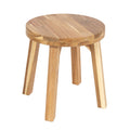 ARROWSTONE Round Stool Acacia Wood, 12 Height, 11 Round Top, Backless, Easy Assembly, Natural Wax Finish, Wooden Stool for Plant