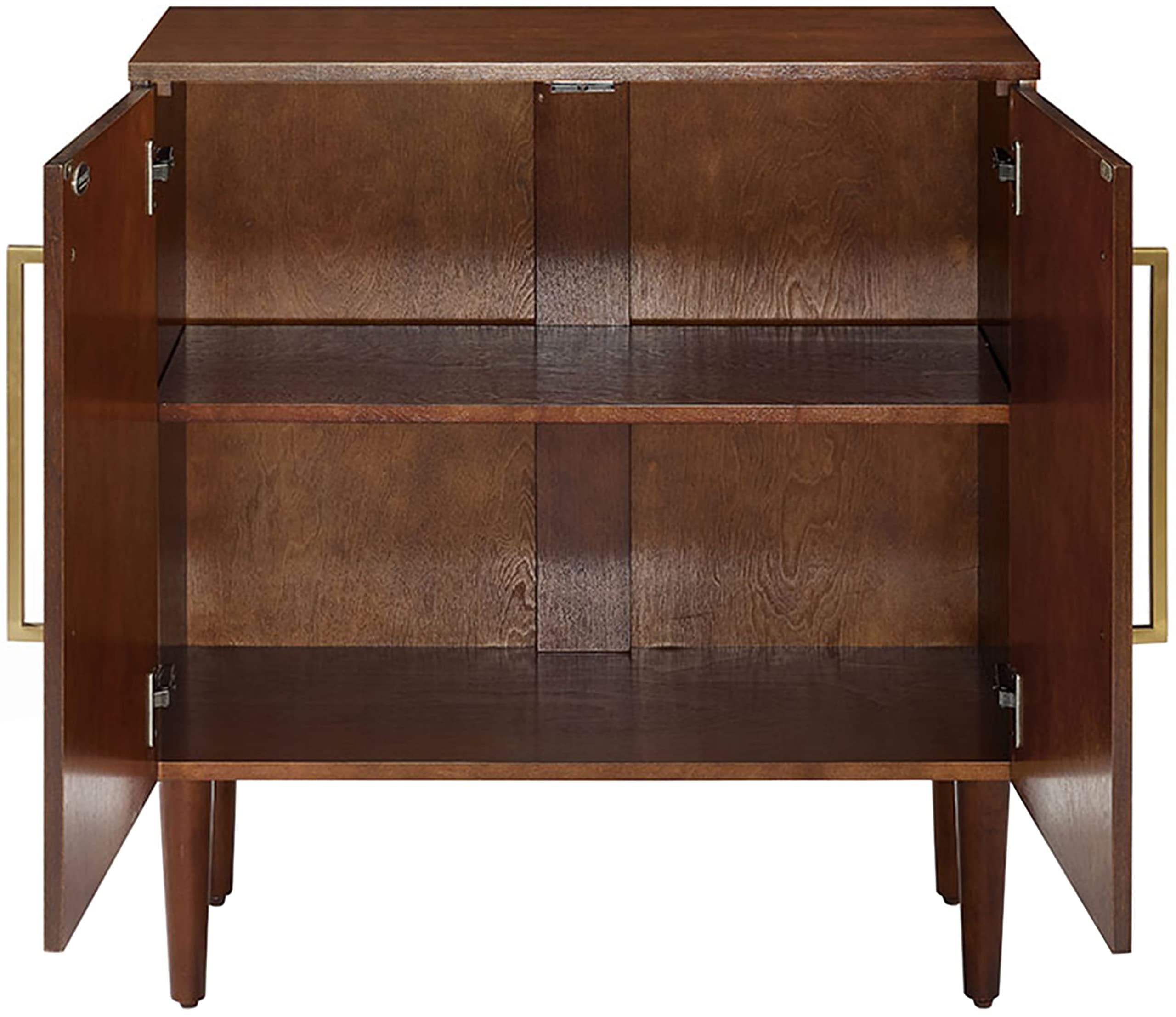 Crosley Furniture Everett Storage Cabinet and Record Player Stand with Vinyl Records Holder, Mahogany