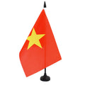 Vietnam Table Flag 5' X 8' - Vietnamese Desk Flag 21 X 14 Cm - Black Plastic Stick And Base - Az Flag