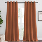 NICETOWN Halloween Burnt Orange Blackout Curtains for Sliding Door, 55 by 108, 2 Pieces, Blocking Out Sunlight Window Treatment 