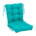 Blazing Needles 18 38-inch Twill Seat/Back Tufted Chair Cushion, 18 x 38, Aqua Blue