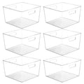 Vtopmart 6 Pack Extra Large Clear Plastic Storage Bins,11X11 Cube Acrylic Organizer Square Containers With Handle For Pantry,Clo