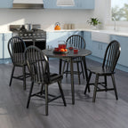 Moreno 5-Pc Drop Leaf Dining Table with Windsor Chairs - Black