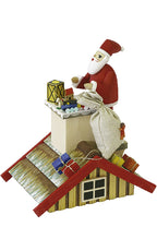 Alexander Taron Importer 2601 Richard Glaesser Incense Burner - Santa On Roof - Presents - 8" H X 7" W X 4.75" D, Gray