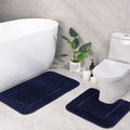 LOCHAS Bathroom Rug Set, 2 Piece Including 34x20 U-Shaped Toilet Mat, Soft Microfiber, Non Slip, Quick Dry, Absorbent, Machine W