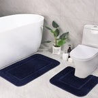 LOCHAS Bathroom Rug Set, 2 Piece Including 34x20 U-Shaped Toilet Mat, Soft Microfiber, Non Slip, Quick Dry, Absorbent, Machine W