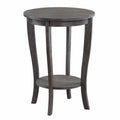 Convenience Concepts American Heritage Round End Table, Dark Gray Wirebrush