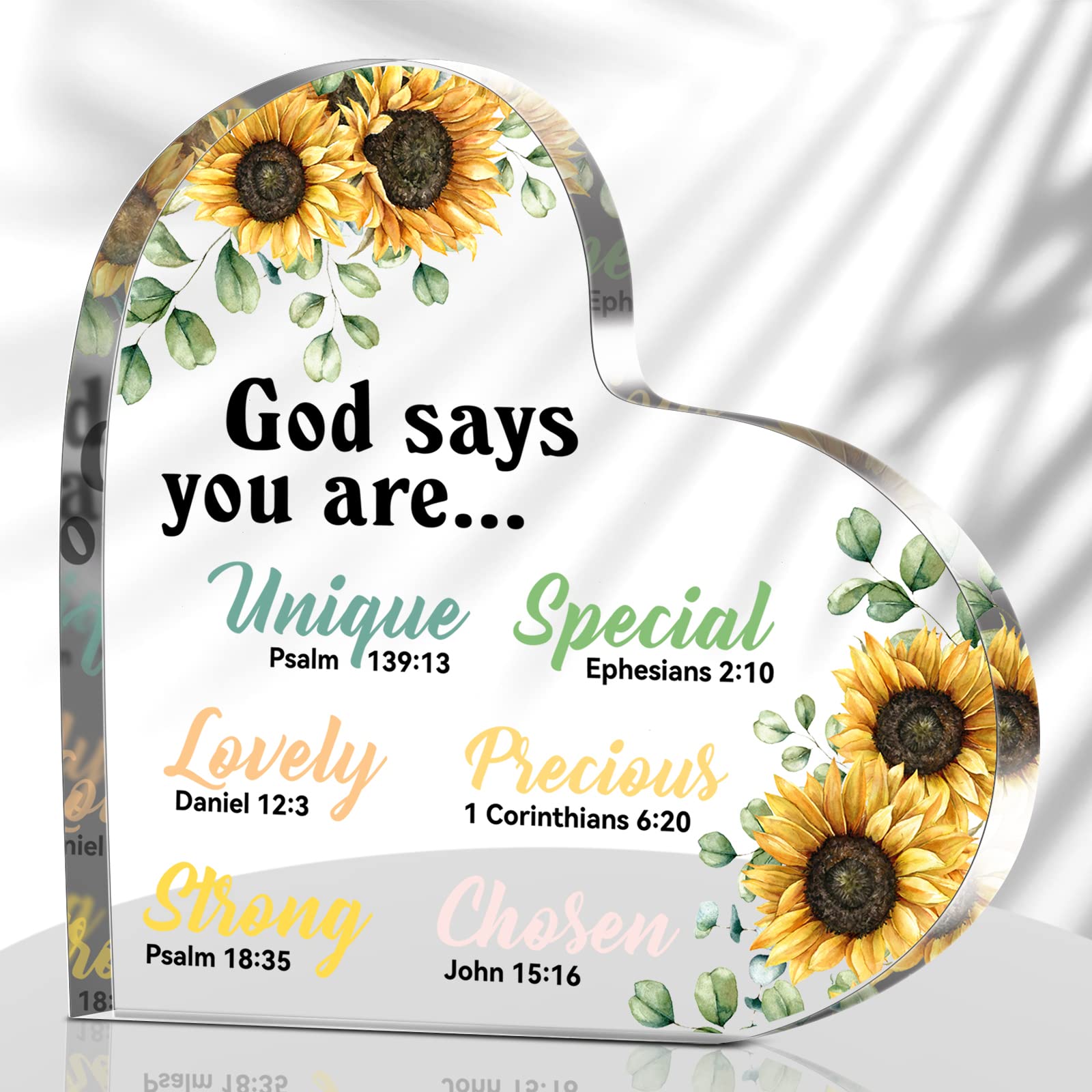 Chunful Christian Gift For Women Sunflowers Gifts For Office Inspirational Paperweight Prayers Religious Scripture Motivational