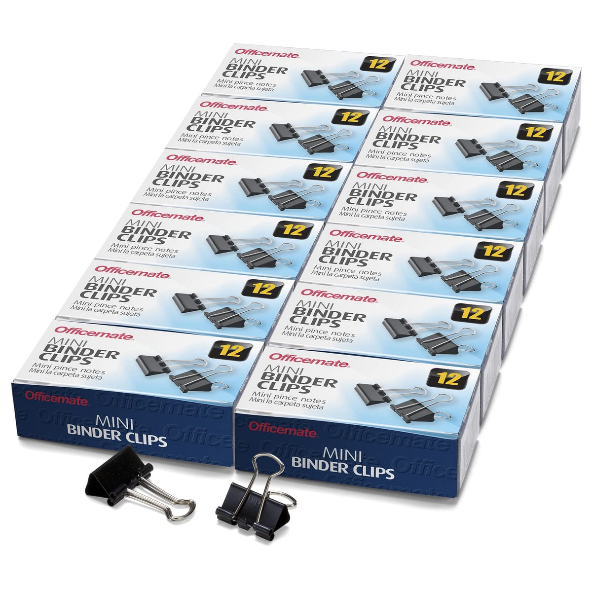 Officemate Mini Binder Clips, Black, (99010), 12 Count (Pack Of 12)