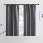 Nicetown Blackout Curtain Panels For Living Room - (Grey Color) 34X63 Inch, 2 Panels Set, Thermal Insulated Room Darkening Blackout Drapes/Draperies With Rod Pocket & Back Tab For Window