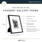 Mcs Master & Co. Foundry Metal Gallery Wall Frame, Black, 8 X 10 In Matted To 4 X 6 In