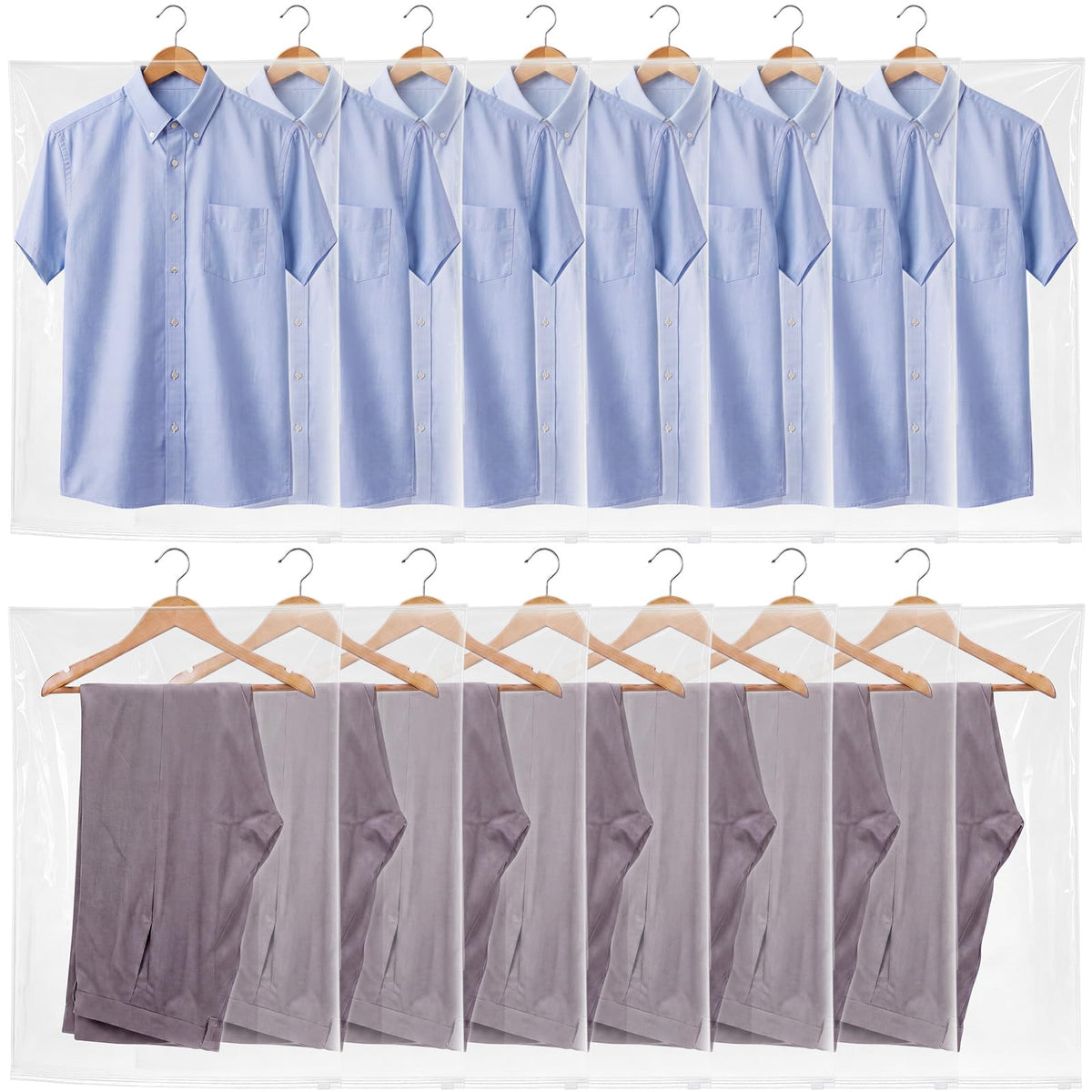 Chumia 50 Pack Garment Bags for Hanging Clothes Suit Bag, 24.8 x 17.7