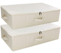 iwill CREATE PRO Pack of 2, Collapsible Rigid Storage Baskets for Underbed Organizer, Good for Clothing, Shoes, Bedding in Wardr