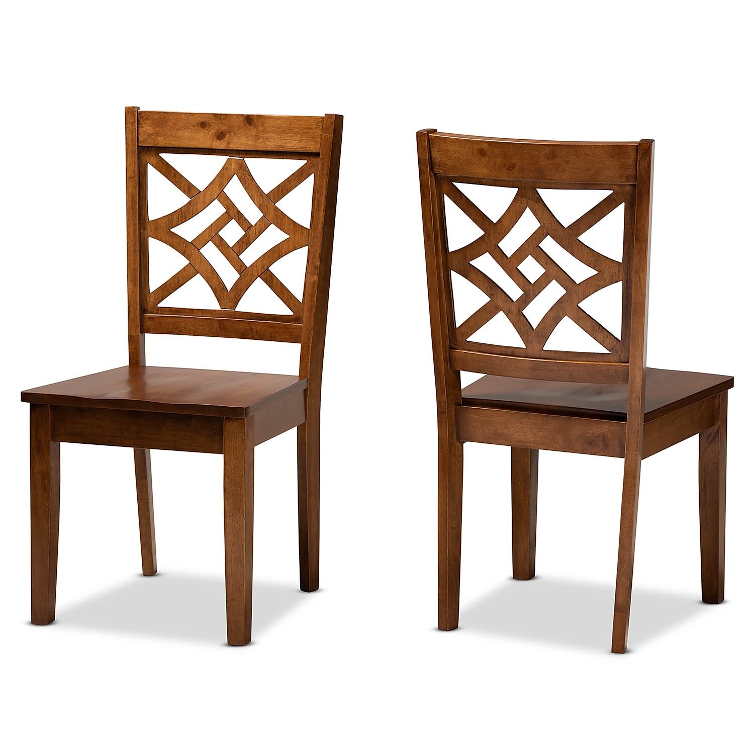 Baxton Studio Nicolette Modern Wood Dining Chair, Walnut Brown, 2/Set (179-2PC-11388HT)