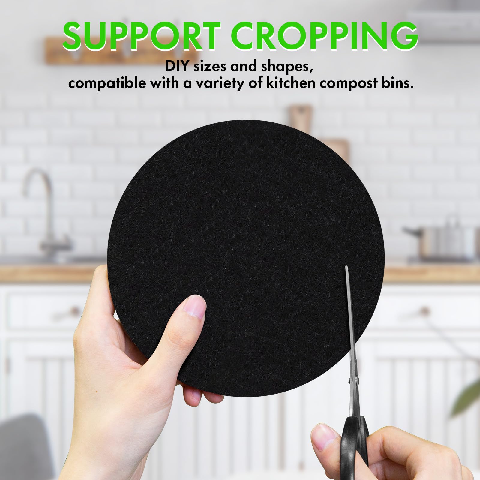 7.2 Inch Kitchen Compost Bin Filters Charcoal Replacements, Enloy 12 Pack Charcoal Filters For Countertop Home Bucket, Longer La